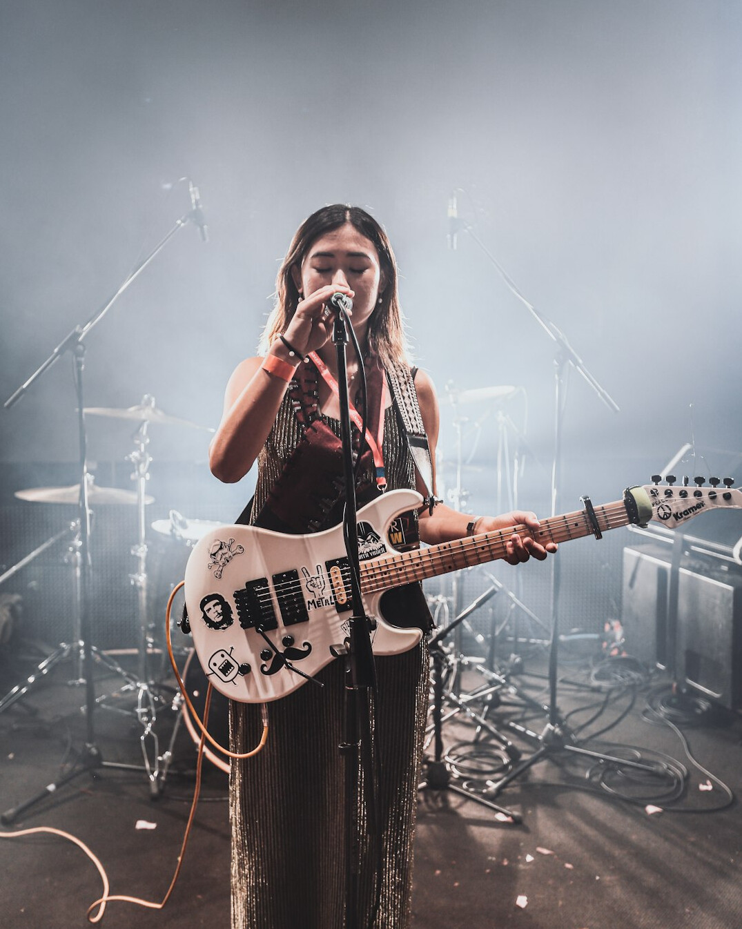 female musician on stage