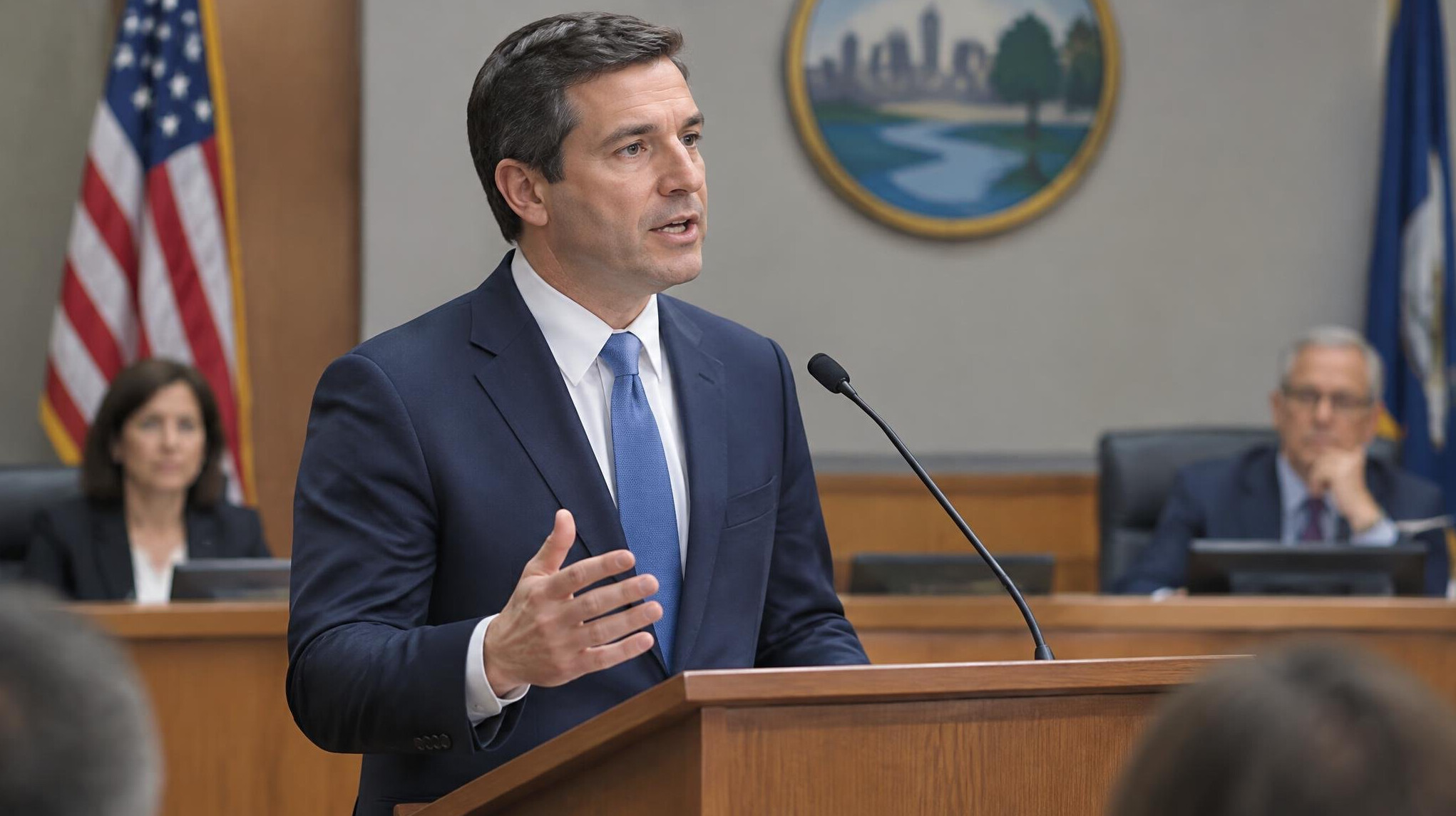 politician at podium